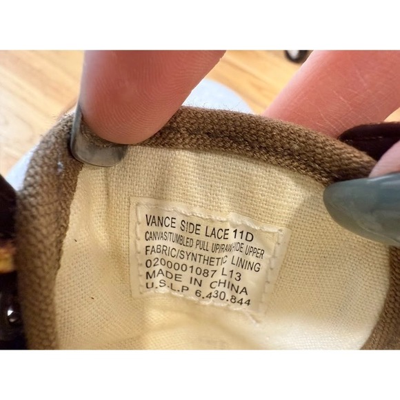 Polo Ralph Lauren Vance Side Lace Canvas Leather Boat Shoes Tan Brown Men's 11D - Picture 9 of 9